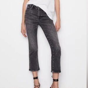 Frame dark gray Le one crop mini boot high rise jeans